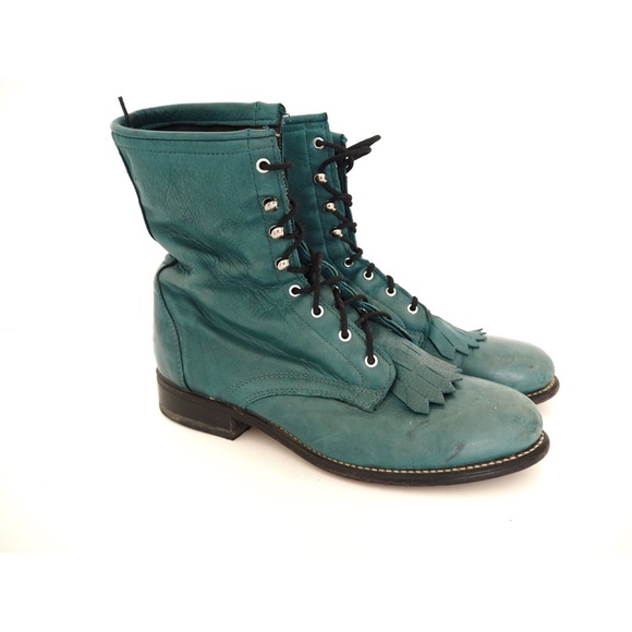 Justin Boots Shoes - Vintage Justin Green Boots